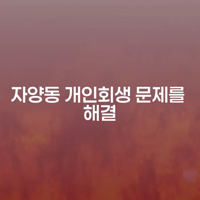자양동 개인회생 문제를 해결