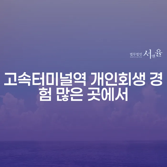 고속터미널역 개인회생 경험 많은 곳에서