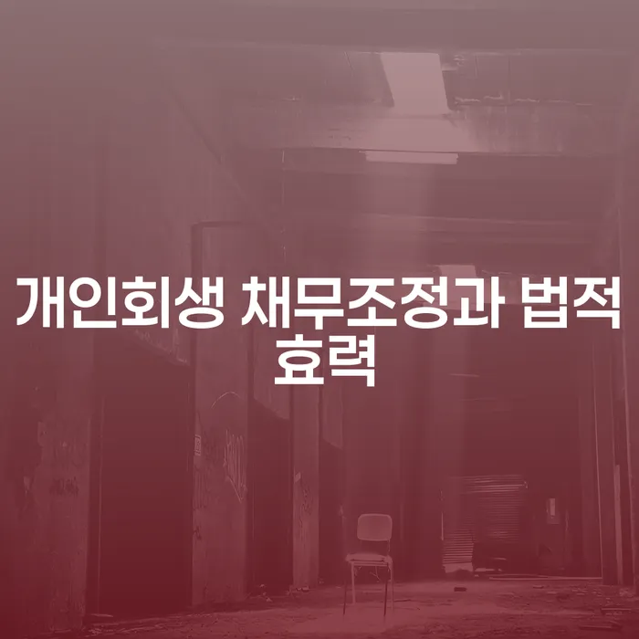 개인회생 채무조정과 법적 효력, 어떻게 신청해야 할까요?