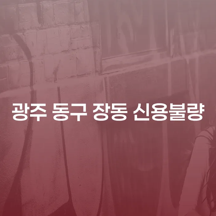 광주 동구 장동 신용불량, 어떻게 해결할 수 있을까요?
