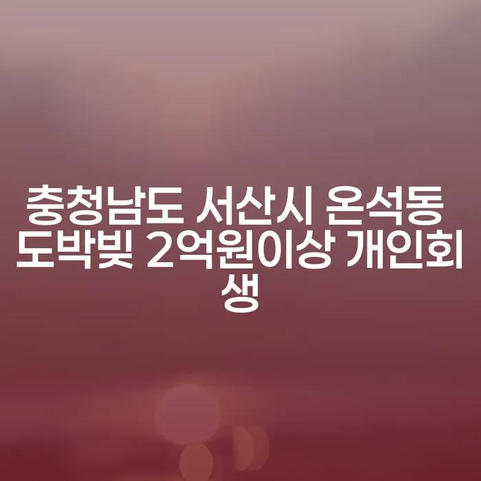 충청남도 서산시 온석동에서 도박빚 2억원 이상, 개인회생이 가능할까요?